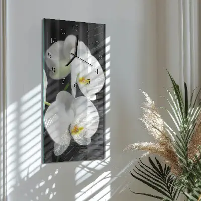Reloj de vidrio vertical Orquídea