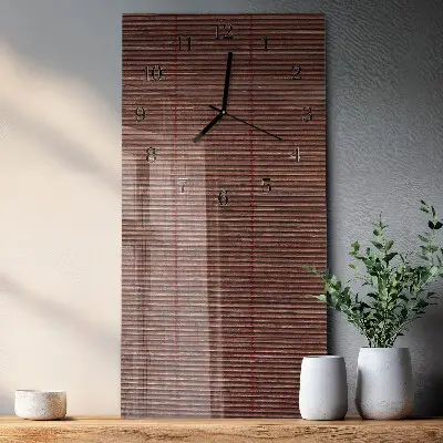 Reloj vertical de cristal Persianas de bambú