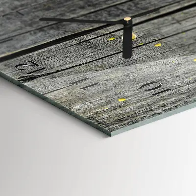 Reloj de vidrio vertical Tabla de madera