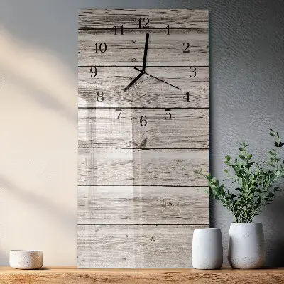 Reloj de cristal vertical Listones de madera