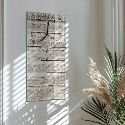 Reloj de cristal vertical Listones de madera