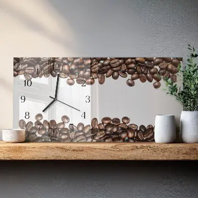 Reloj de pared de cristal horizontal Materia prima de café