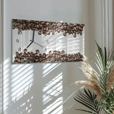 Reloj de pared de cristal horizontal Materia prima de café