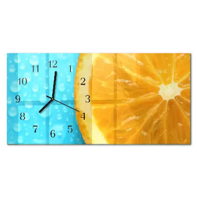 Reloj de pared de cristal horizontal Cítricos de naranja