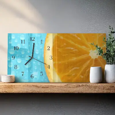 Reloj de pared de cristal horizontal Cítricos de naranja