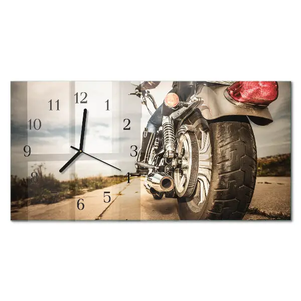 Reloj de pared de cristal horizontal Bicicleta de dos ruedas