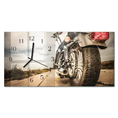 Reloj de pared de cristal horizontal Bicicleta de dos ruedas