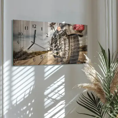 Reloj de pared de cristal horizontal Bicicleta de dos ruedas