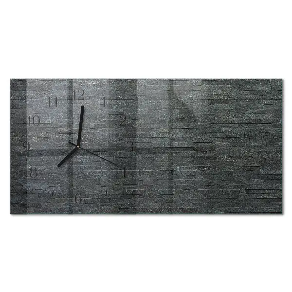 Horizontal reloj rectangular Piedra de pizarra
