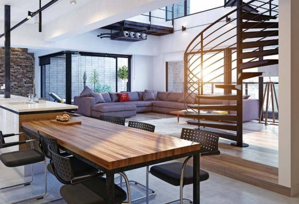 cómo organizar una sala de estar en estilo loft