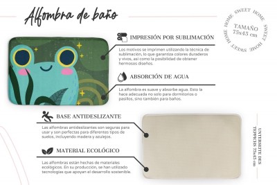 Características de la alfombra 75x45 cm