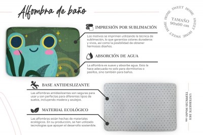 Características de la alfombra 90x60 cm